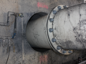 Pipe wall penetration watertight