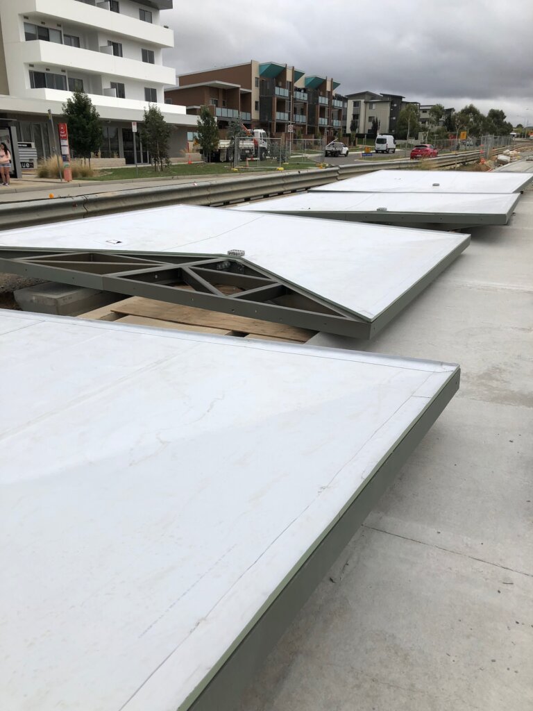 Canberra Light Rail Roof Stand waterproofed with Cosmofin